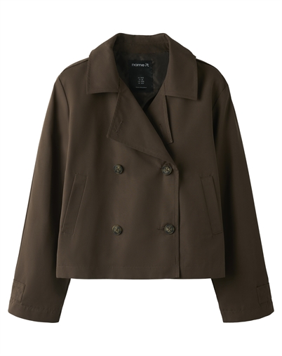 Name It - NKFMadelin Trench Coat Short - Chocolate Brown